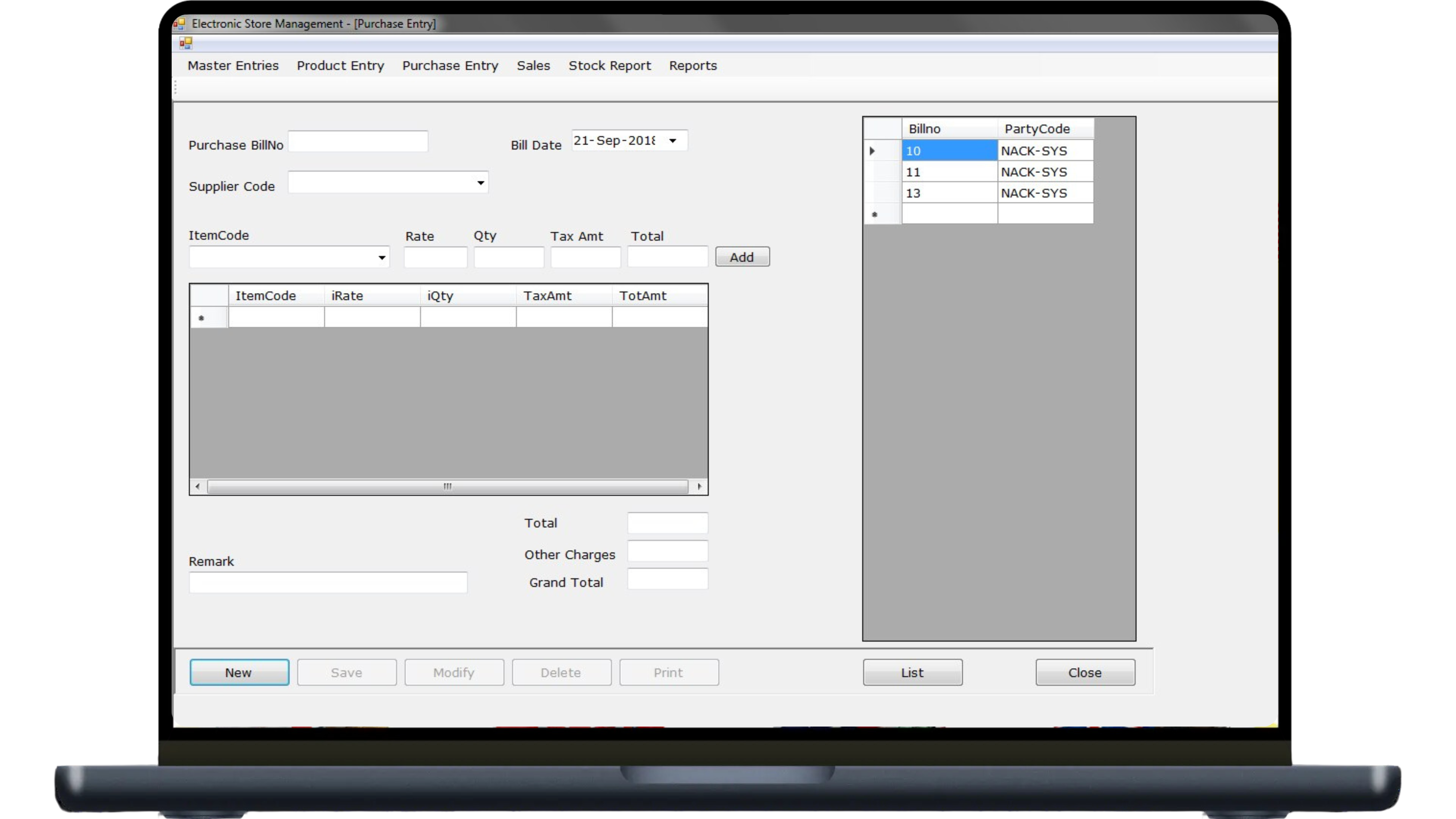 Electronic Store Management System